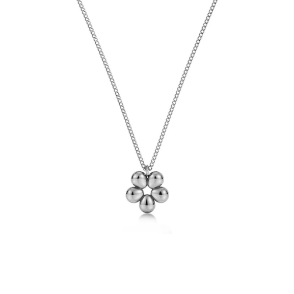 Halsband i rostfritt stål med liten tusensköna-dekoration från Edblad