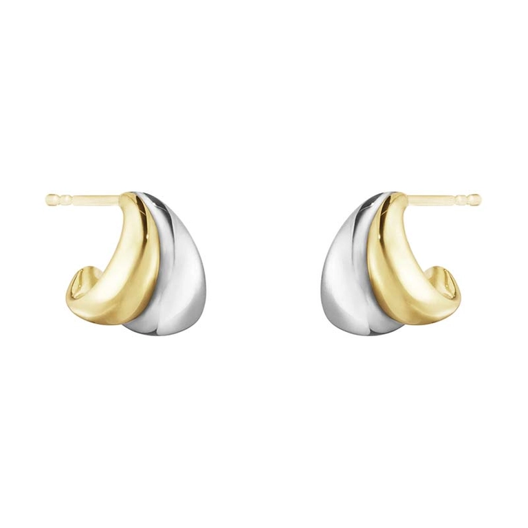 Curve Ohrringe Silber & Guld Klein von Georg Jensen, Schneller Versand - Nordicspectra.de