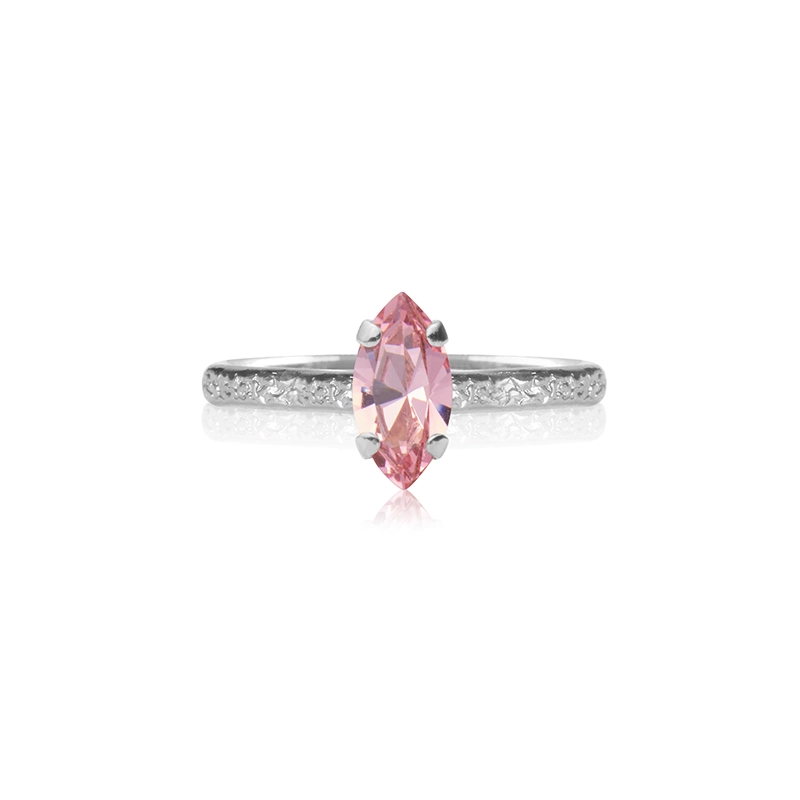 Caroline Svedbom - Petite Navette Ring Rhodium Light Rose