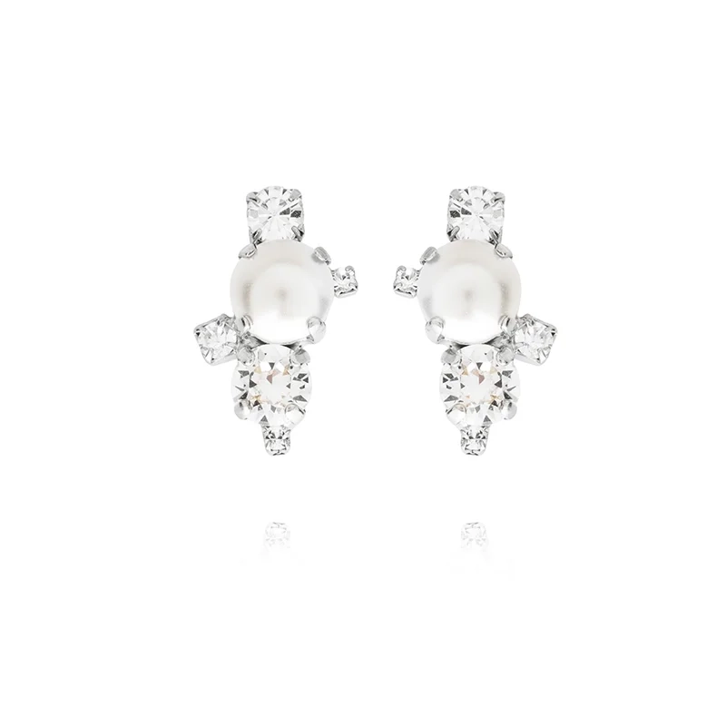 Caroline Svedbom - I Still Do Earrings Rhodium Pearl & Crystal