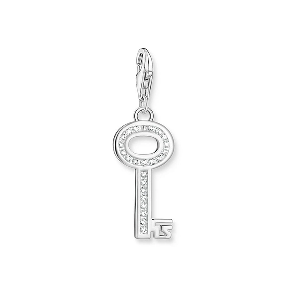 Charm-hängsmycke Nyckel Vita Stenar Silver - Thomas Sabo berlock - Snabb frakt & paketinslagning - Nordicspectra.se