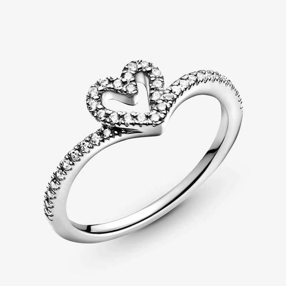 Sparkling Wishbone Heart Ring - PANDORA - Snabb frakt & paketinslagning - Nordicspectra.se
