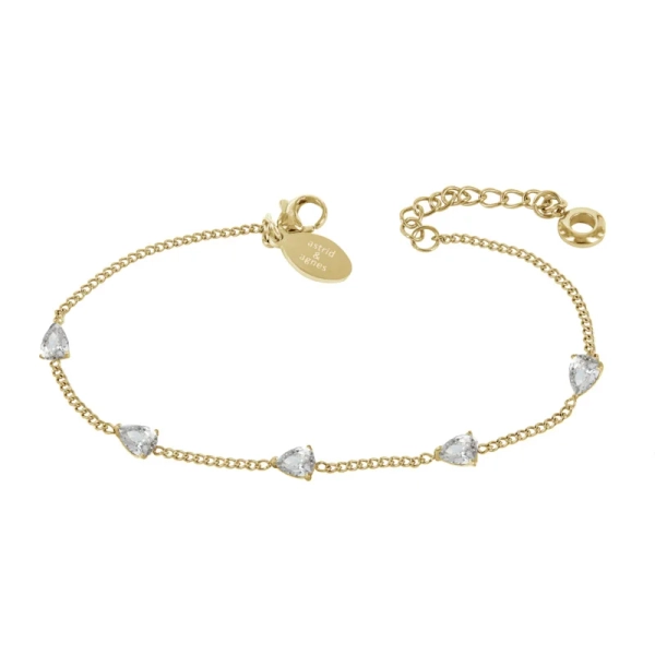 DROP Crystal Armband Guld - Astrid & Agnes - Nordic Spectra
