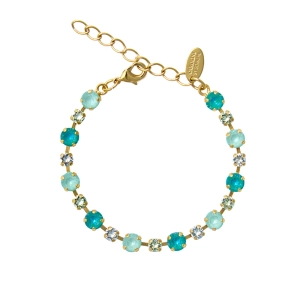 Calanthe Bracelet Gold Laguna Combo i guldpläterad mässing med justerbar längd och högkvalitativa kristaller från Caroline Svedbom.