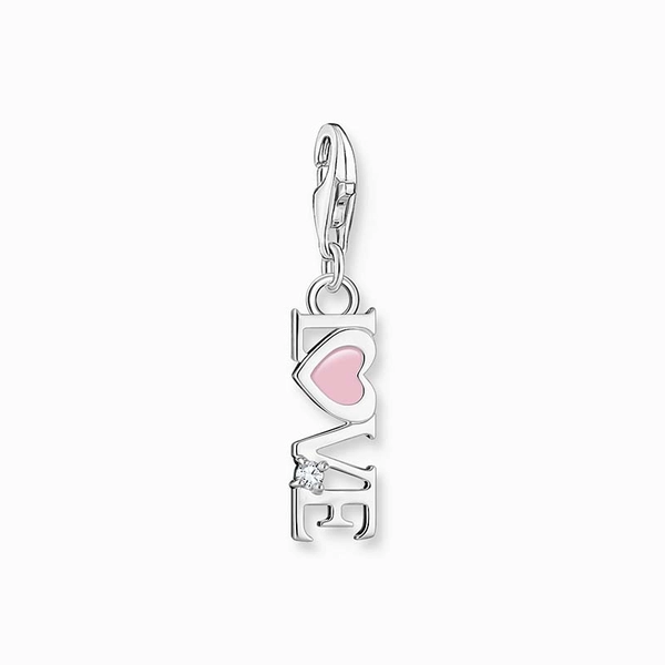 Charm-Anhänger Love mit Pinkem Herz und Stein - Thomas Sabo - Nordic Spectra