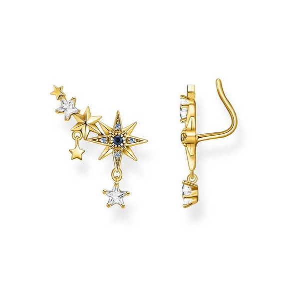 Ohrringe Ear Climber Royalty Sterne Gold von Thomas Sabo, Schneller Versand - Nordicspectra.de
