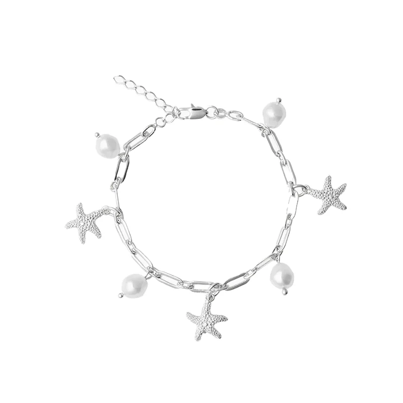Caroline Svedbom - Sea Star Chain Bracelet Rhodium Pearl