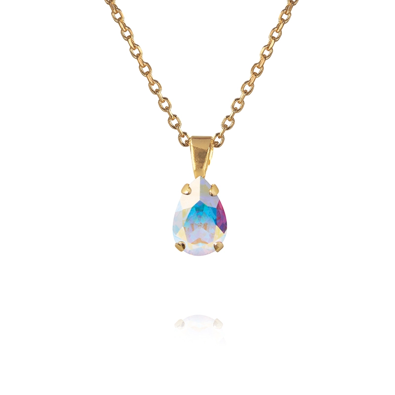 Caroline Svedbom – Petite Drop Necklace Gold Aurore Boreale Ab