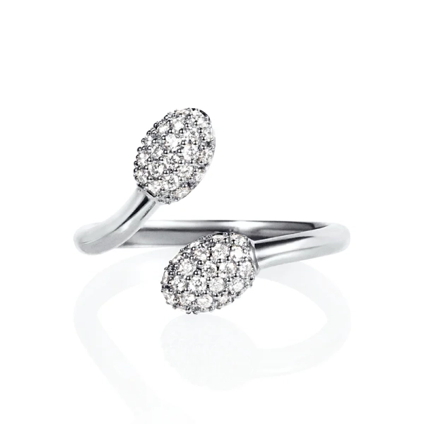 Love Bead & Stars Twin Ring White Gold - Efva Attling - Skandinavisches Design - Nordic Spectra