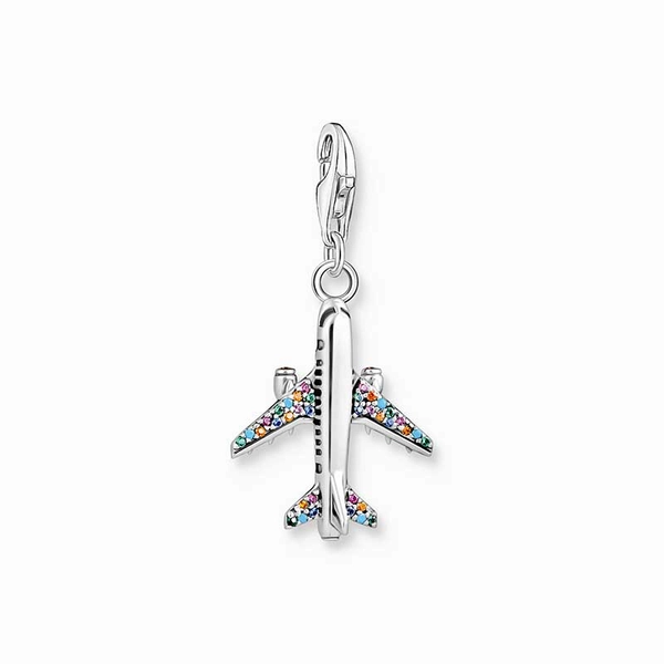 Charm pendant with colourful aeroplane silver - Thomas Sabo - Suuri valikoima & ilmainen lahjapaketointi - Nordicspectra.fi
