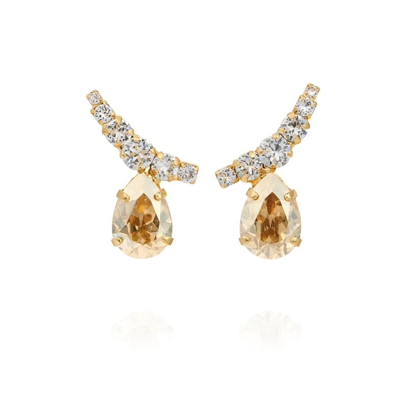 Caroline Svedbom - Saphina Earrings Gold Crystal / Golden Shadow