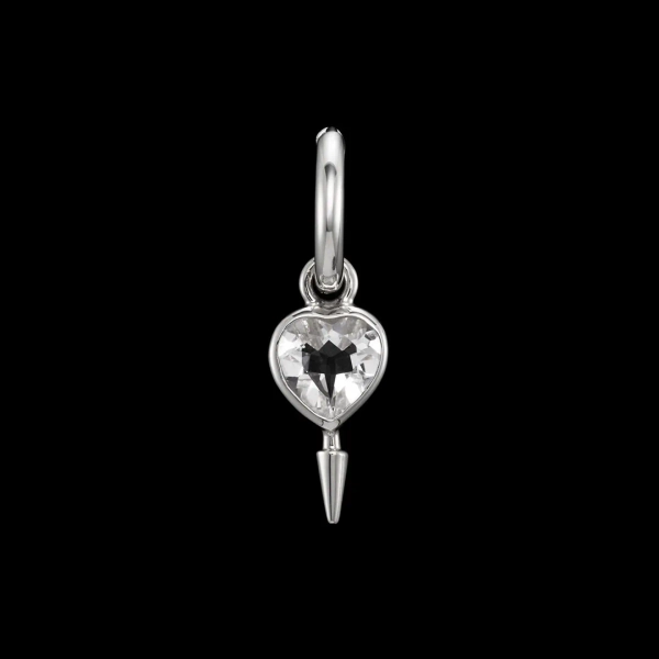 Single Love Faceted Earring Clear Quartz i silver med bergkristall