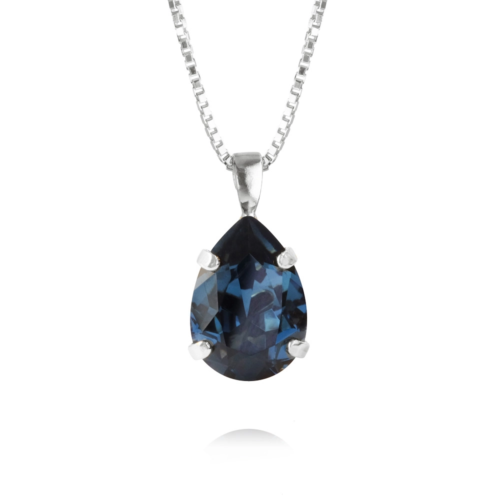 Caroline Svedbom - Mini Drop Necklace Rhodium Montana
