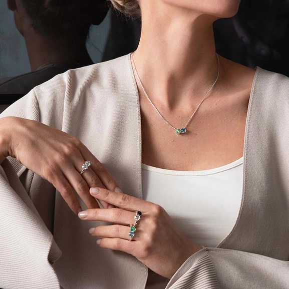 The Sea & I Ring Green Sapphire/Topaz - Efva Attling - Skandinaviska Designsmycken - Nordic Spectra