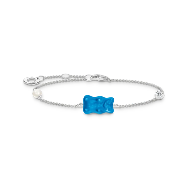 HARIBO Armband Gummibjörn Blå med Pärla & Sten - Thomas Sabo - Snabb leverans & paketinslagning - Nordic Spectra