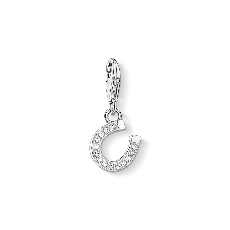 Glittrande Hästsko Berlock Silver
