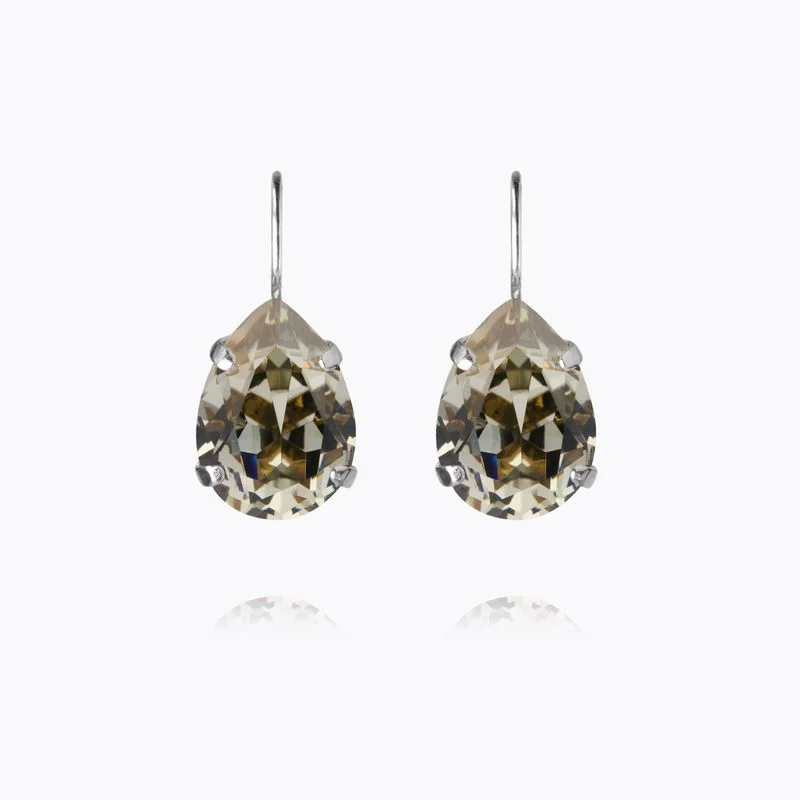 Caroline Svedbom - Mini Drop Clasp Earrings Rhodium Black Diamond
