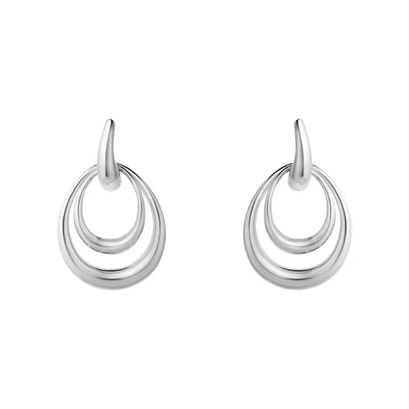Offspring Dubbla Örhängen Mellan i silver med två sammanlänkade former