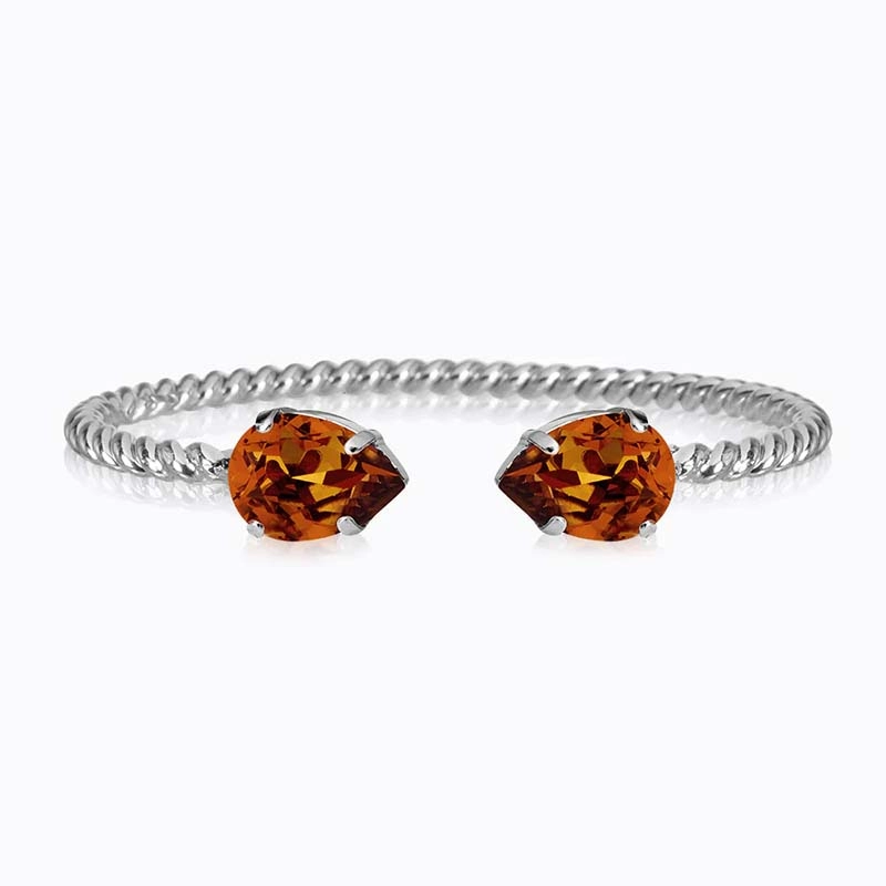Caroline Svedbom - Mini Drop Bracelet Rhodium Light Amber