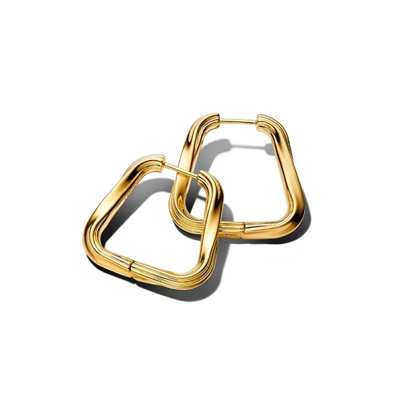 Pandora Essence Trekantiga Stora Hoops i 14 karat guldpläterad metall