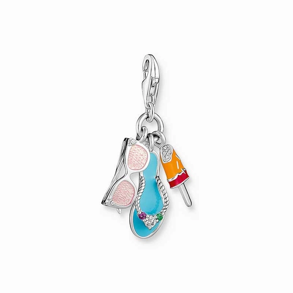 Charm-hängsmycke Solglasögon, Flip-flops Och Glasspinne