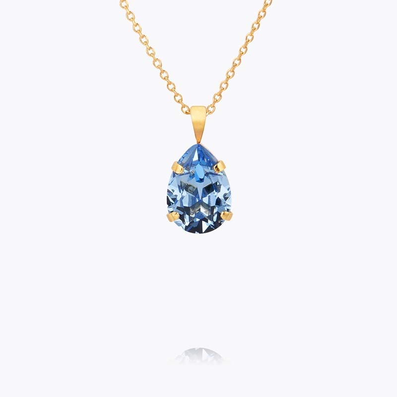 Caroline Svedbom - Mini Drop Necklace Gold Light Sapphire