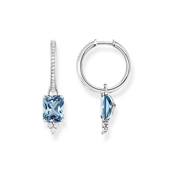 Creolen mit aqua und weißen Steinen Silber von Thomas Sabo, Schneller Versand - Nordicspectra.de