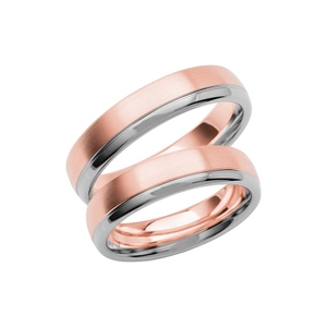 SR3009-5 Roséguld/Vitguld - Vigsel- & förlovningsringar - Schalins - Fri storleksändring* - Nordic Spectra