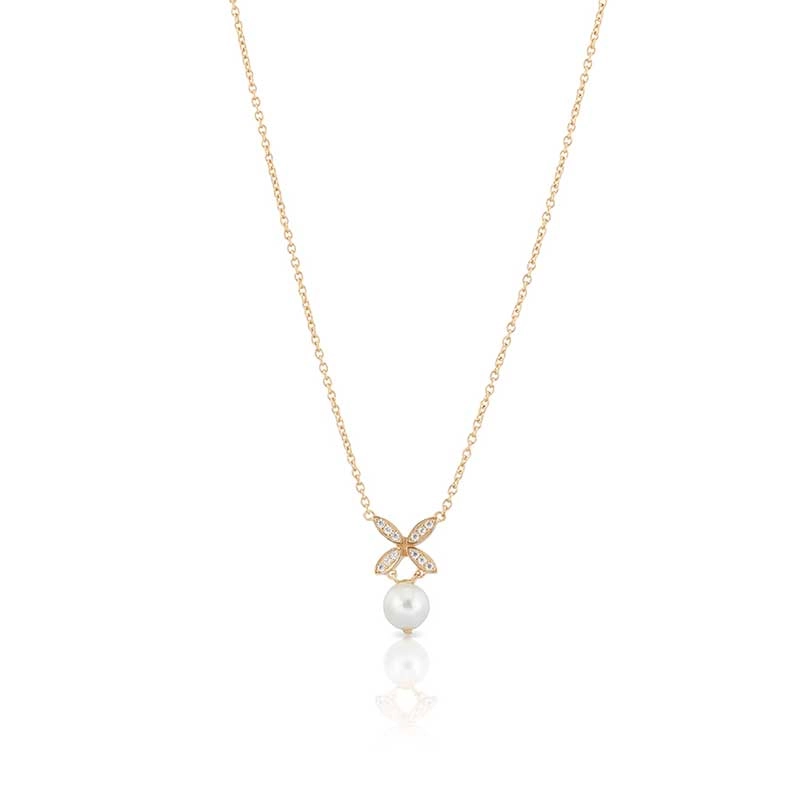 Carolina Gynning - Ellipse Mini Pearl Halsband Guld