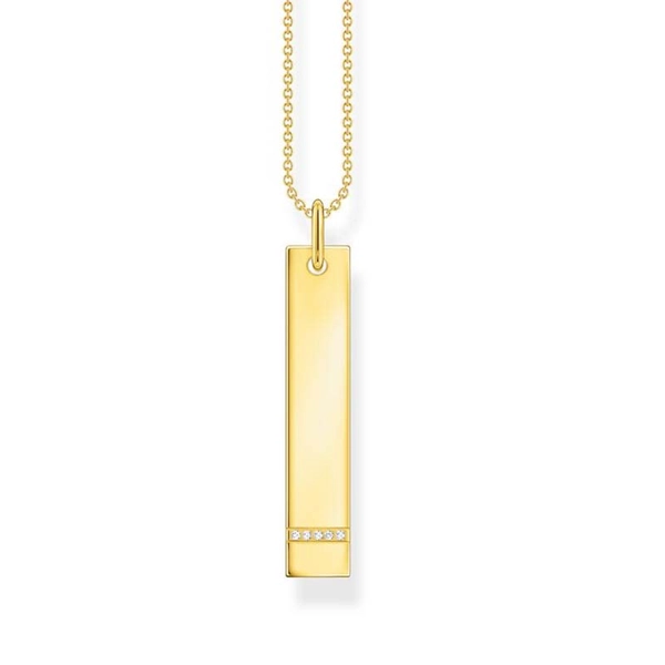 Halsband Tag med Vita Stenar Guld - Thomas Sabo halsband - Snabb frakt & paketinslagning - Nordicspectra.se