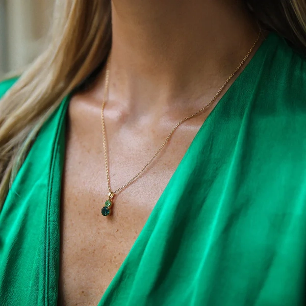 Leah Necklace Gold Green Combo - Maria Black - Snabb frakt & paketinslagning - Nordic Spectra