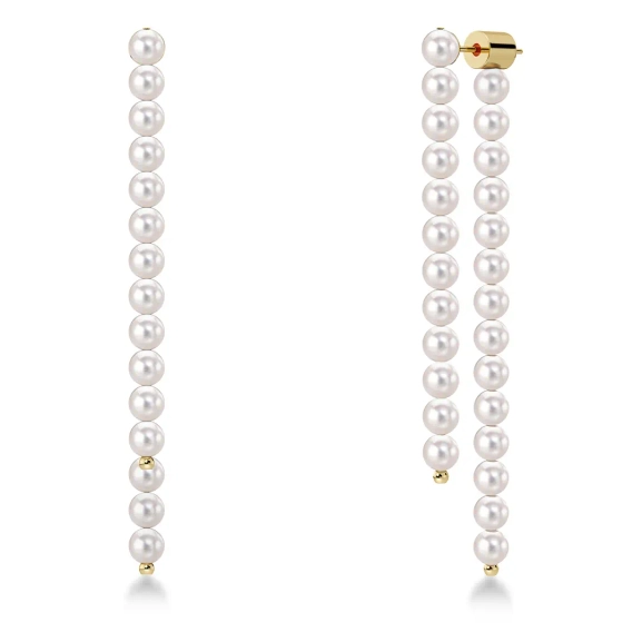Pearly Earrings Front Back Gold - Edblad - Snabba leveranser - Gratis paketinslagning