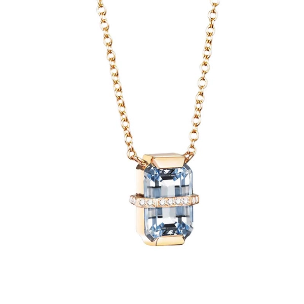 Little Bend Over Necklace - Aquamarine Gold - Efva Attling halsband - Snabb frakt & paketinslagning - Nordicspectra.se