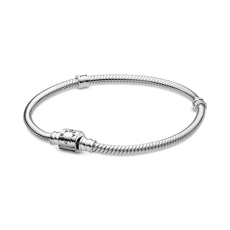 PANDORA - Moments Barrel Clasp Snake Chain Armband