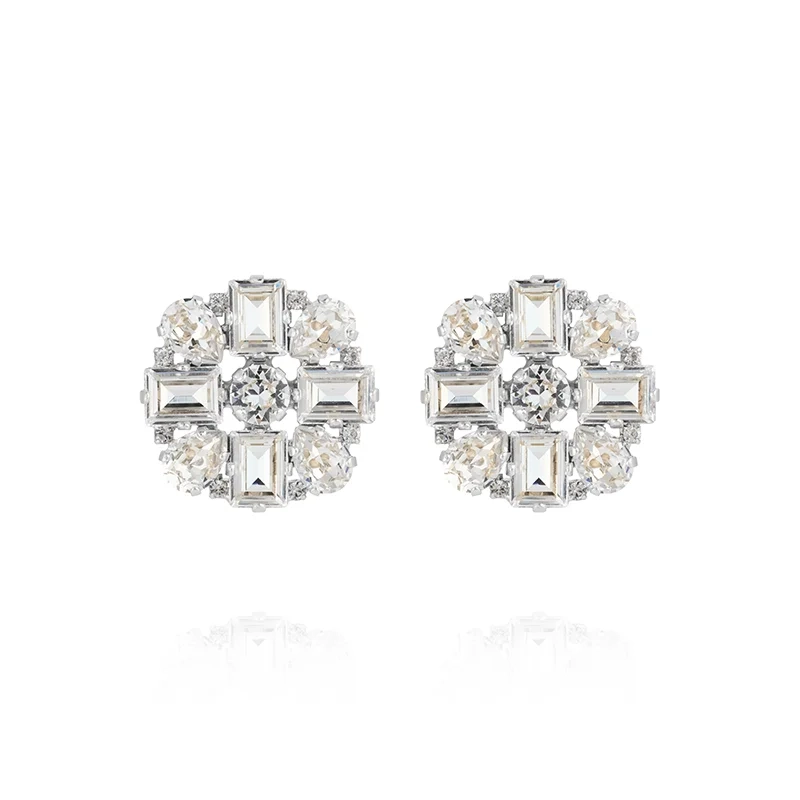 Caroline Svedbom - Diora Statement Earrings Rhodium Crystal