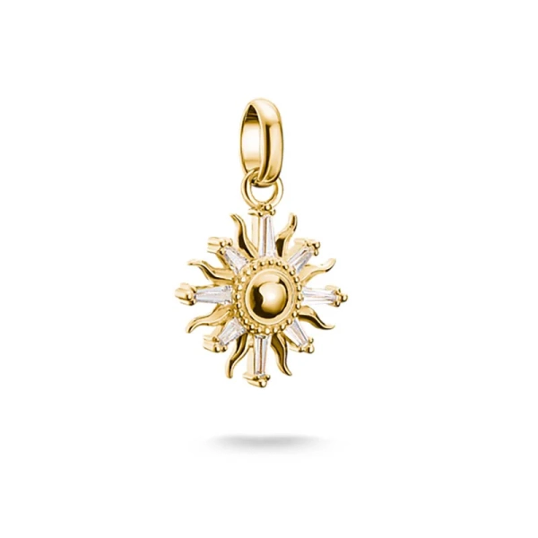 CC Connect Sol med Stenar Berlock Guld i 18K guldpläterat silver med cubic zirconia