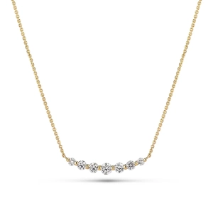 Tiara Grande Necklace i 14K guld med sju gnistrande syntetiska diamanter