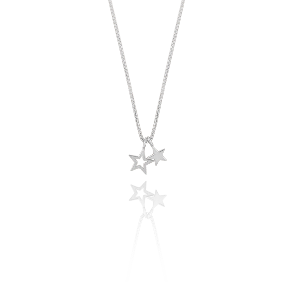 CU Jewellery - Double Star Pendant Necklace Silver