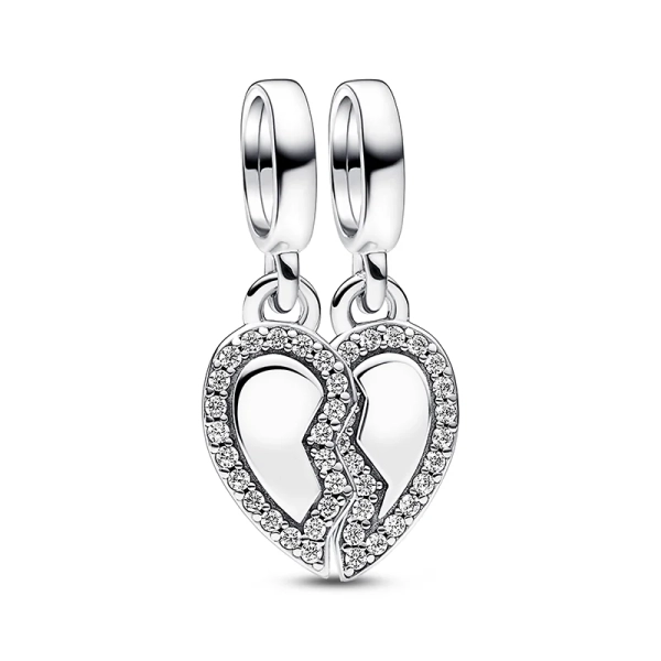 Freunde Teilbares Herz Charm-Anhänger - PANDORA - Nordic Spectra
