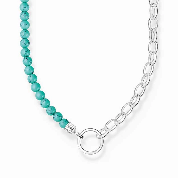 Charm-Kette mit türkisen Beads und Kettengliedern Silber von Thomas Sabo, Schneller Versand - Nordicspectra.de
