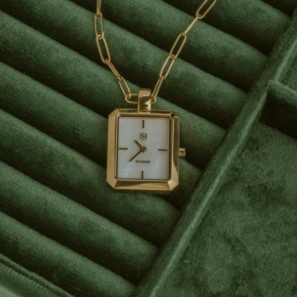 elegante vergoldete Uhr mit Miyota-Uhrwerk und Saphirglas