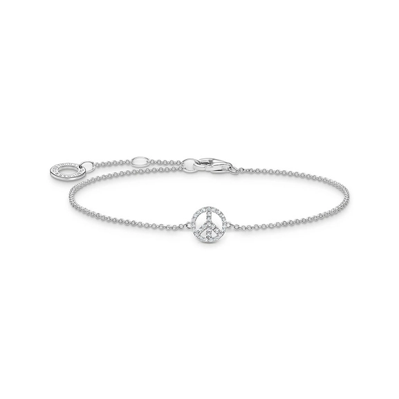 Armband Peace mit weißen Steinen Silber von Thomas Sabo, Schneller Versand - Nordicspectra.de