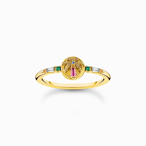 Ring med Palm & Färgglada Stenar - Thomas Sabo - Snabb leverans & paketinslagning - Nordic Spectra