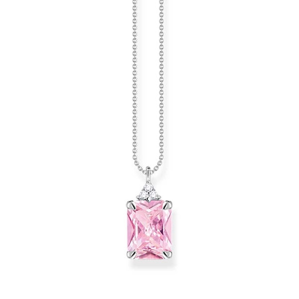 Kette mit pinken und weißen Steinen Silber von Thomas Sabo, Schneller Versand - Nordicspectra.de