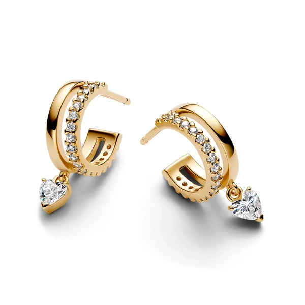 plattiert mit 14 Karat Gold und Zirkonia. Elegante und moderne Variante einer zeitlosen Silhouette.