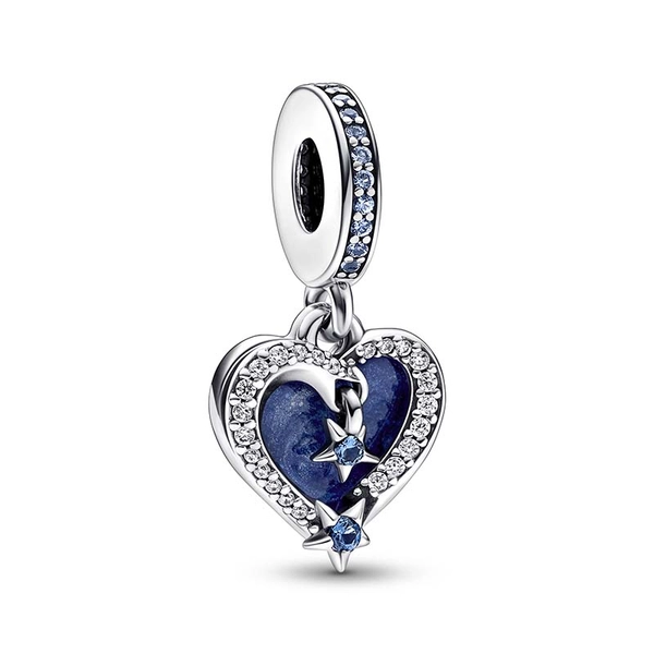 Celestial Shooting Star Heart Double Dangle Charm - PANDORA - Snabb frakt & paketinslagning - Nordicspectra.se