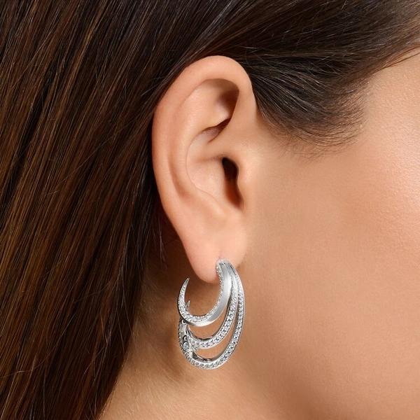 Creolen Welle Mit Weißen Steinen von Thomas Sabo, Schneller Versand - Nordicspectra.de