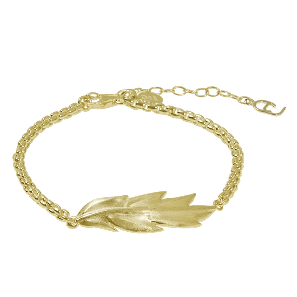 Feather/Leaf Chain Brace Gold -CU Jewellery - Snabb frakt & paketinslagning - Nordicspectra.se