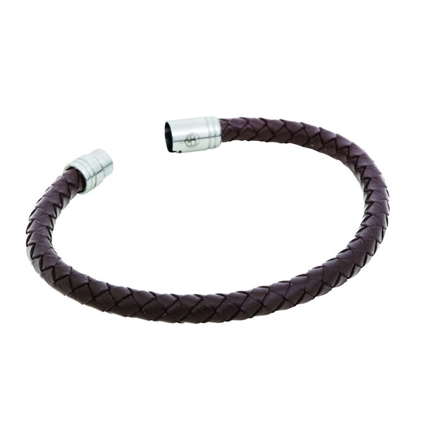 Brunt Flätat Armband Med Stållås - By Billgren - Snabb frakt & paketinslagning - Nordicspectra.se