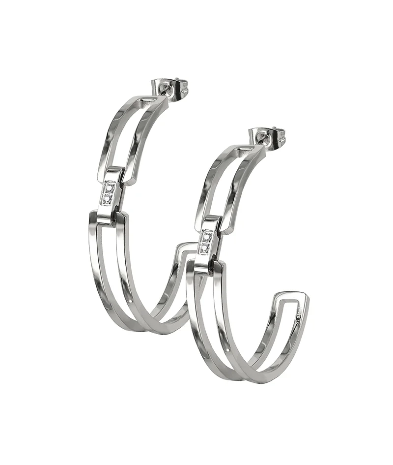 CHERRIE Crystal Big Hoops Stål - Astrid & Agnes - Nordic Spectra